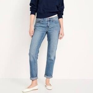 Old‎ Navy Womens Size 6 Mid Rise Wow Boyfriend Jeans Medium Wash Denim Casual